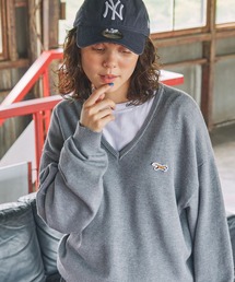 ニット/セーター（グレー/灰色系・Vネック）ファッション通販