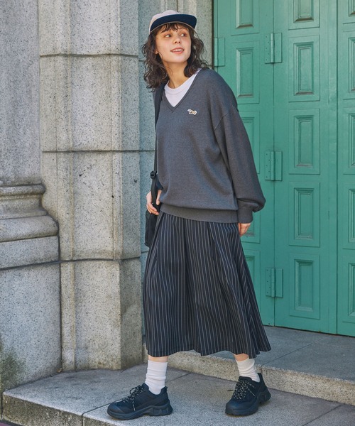 セール】PENNEYS/ペニーズ 別注 THE FOX ロゴワッペン刺繍 Vネック