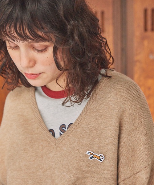 【フォロー割】 新品 MBE 総ロゴ ウール クルーネックニットプルオーバー 5 送料無料】フォックスカシミヤ クルーネック プルオーバー