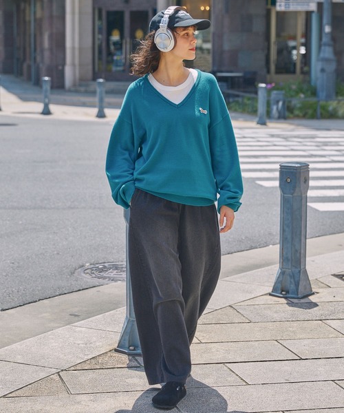 セール】PENNEYS/ペニーズ 別注 THE FOX ロゴワッペン刺繍 Vネック