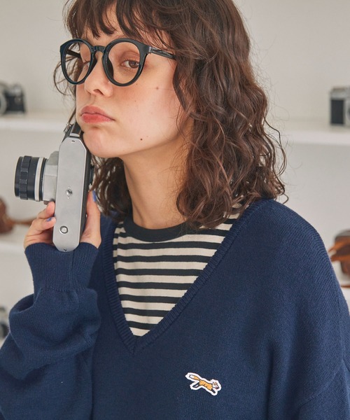 セール】PENNEYS/ペニーズ 別注 THE FOX ロゴワッペン刺繍 Vネック