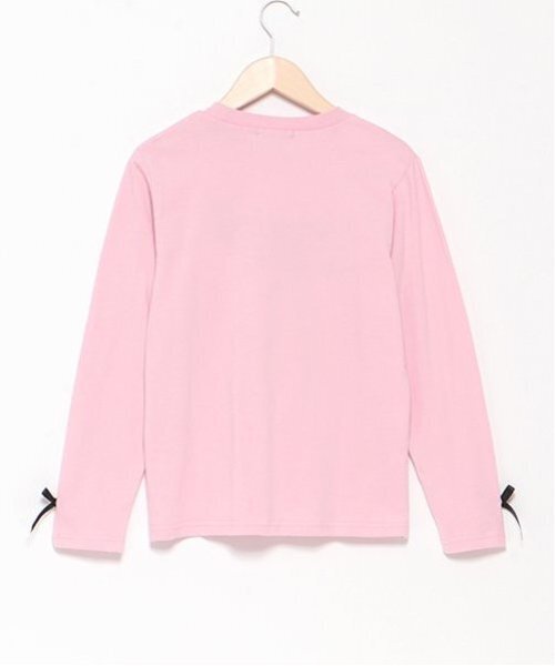 by LOVEiT(バイラビット)の「リボンロゴロングTシャツ(Tシャツ/カットソー・キッズ・オフホワイト/ピンク/ブラック/ブルー・140cm/130cm/160cm/120cm/150cm)」の5枚目の写真