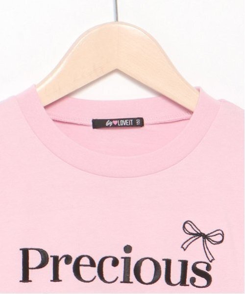 by LOVEiT(バイラビット)の「リボンロゴロングTシャツ(Tシャツ/カットソー・キッズ・オフホワイト/ピンク/ブラック/ブルー・140cm/130cm/160cm/120cm/150cm)」の6枚目の写真