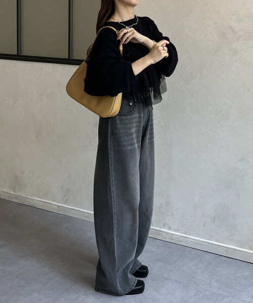 Thevon（ゼボン）の「チュールビスチェドッキングニット（ニット/セーター・レディース・チャコールグレー/ブラック/アイボリー/ブルー・FREE）」の20枚目の写真