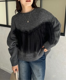 Thevon | チュールビスチェドッキングニット(ニット/セーター)