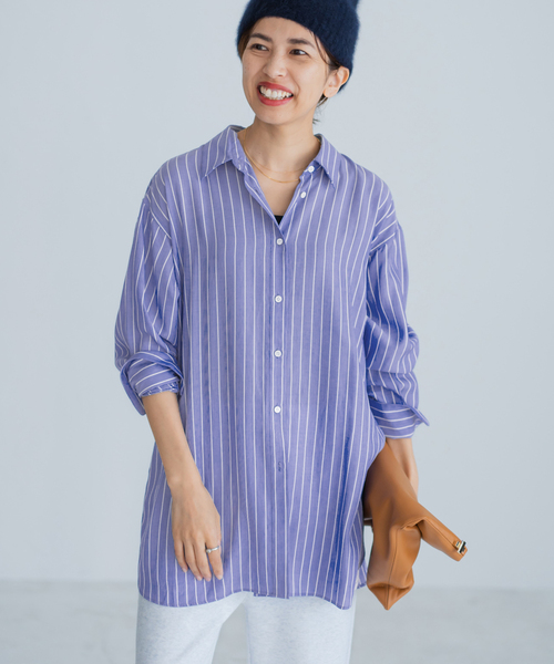 IENA（イエナ）の「LIENリヨセル ロングシャツ（シャツ/ブラウス