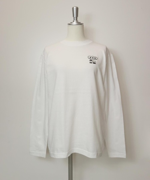 CASA PICONE(カーサピッコーネ)の「ロングスリーブTシャツ(2ピコ吹き出し)(Tシャツ/カットソー・レディース・ブラック/カーキ/ホワイト・S/M/L)」の2枚目の写真