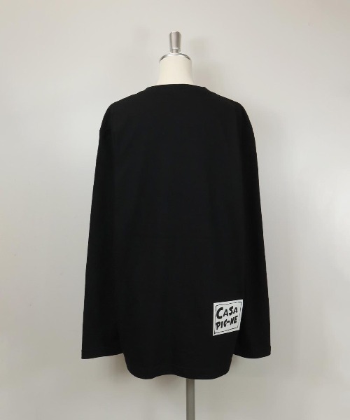 CASA PICONE(カーサピッコーネ)の「ロングスリーブTシャツ(2ピコ吹き出し)(Tシャツ/カットソー・レディース・ブラック/カーキ/ホワイト・S/M/L)」の8枚目の写真
