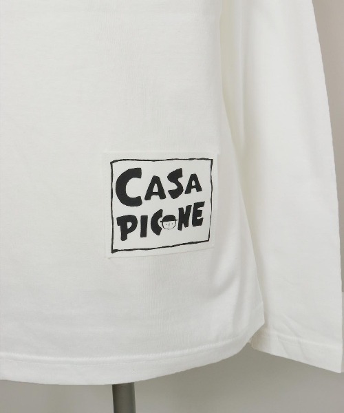 CASA PICONE(カーサピッコーネ)の「ロングスリーブTシャツ(2ピコ吹き出し)(Tシャツ/カットソー・レディース・ブラック/カーキ/ホワイト・S/M/L)」の6枚目の写真