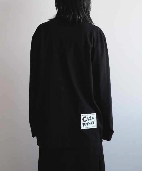 CASA PICONE(カーサピッコーネ)の「ロングスリーブTシャツ(2ピコ吹き出し)(Tシャツ/カットソー・レディース・ブラック/カーキ/ホワイト・S/M/L)」の20枚目の写真