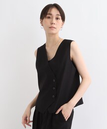 「INDIVI」 ベスト 38 ブラック レディース フェザーモールニットベスト（ニット/セーター） | INDIVI