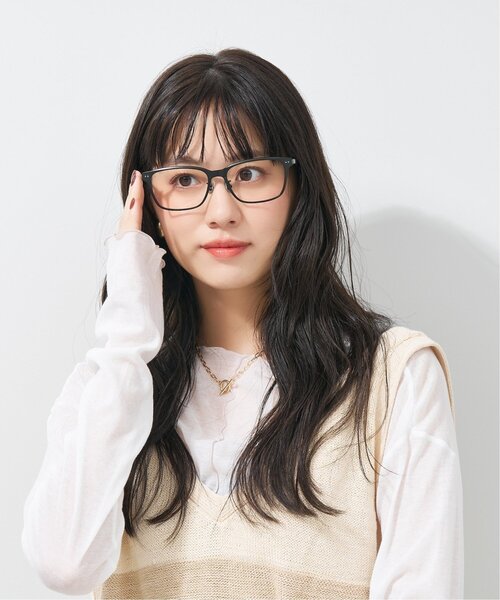 ウェリントン型 メガネ｜大きめ｜軽量｜チタンパッド｜伊達メガネ