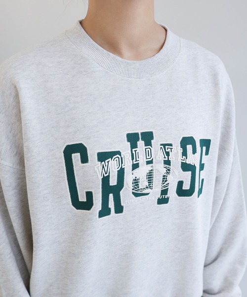 andme（アンドミー）の「CRUISEロゴプリント裏毛スウェットトップス（スウェット・レディース・グレー系その他/グレー系/ネイビー/チャコールグレー・M/L）」の14枚目の写真