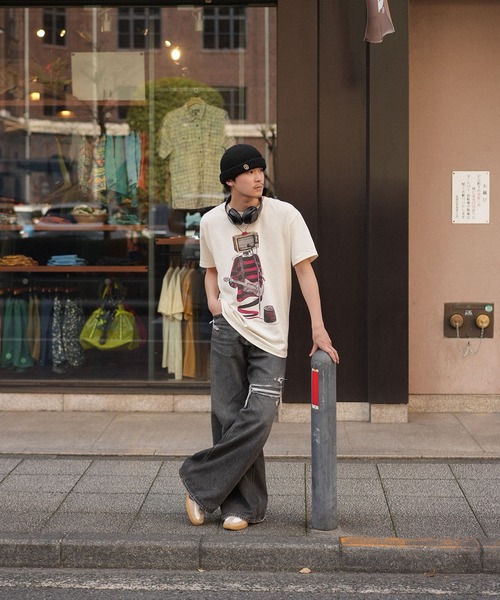 INTERPLAY（インタープレイ）の「【INTERPLAY x TAKERU】Crazy TV man Tee Shirt(UNISEX)（Tシャツ/カットソー・メンズ・クリーム/ブラック/ホワイト・MEDIUM/LARGE）」の16枚目の写真