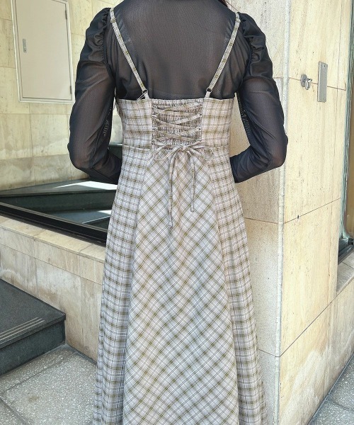 an another angelus(アンアナザーアンジェラス)の「ギャザーデザインチェック柄キャミワンピース/ananotherangelus(ワンピース・レディース・グレー/ブルー・FREE)」の10枚目の写真