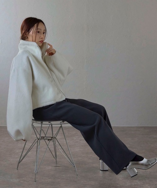 セール】シャギーダブルZIPショートブルゾン（ブルゾン）｜ap retro