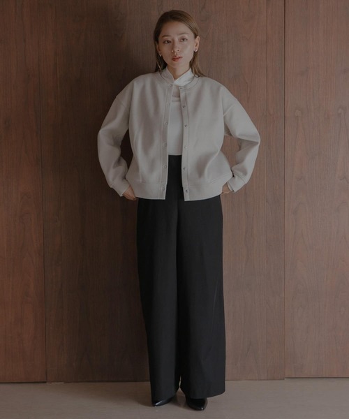 URBAN RESEARCH Sonny Label（アーバンリサーチサニーレーベル）の「ストレッチメルトンカーディガン（カーディガン/ボレロ・レディース・ホワイト系その他/チャコールグレー/ブラウン/イエロー系その他・FREE）」の9枚目の写真