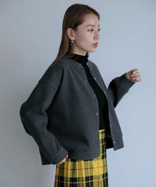 URBAN RESEARCH Sonny Label（アーバンリサーチサニーレーベル）の「ストレッチメルトンカーディガン（カーディガン/ボレロ・レディース・ホワイト系その他/チャコールグレー/ブラウン/イエロー系その他・FREE）」の14枚目の写真
