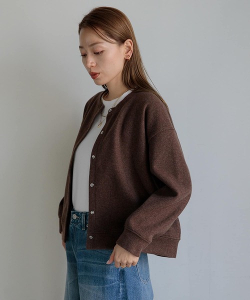 URBAN RESEARCH Sonny Label（アーバンリサーチサニーレーベル）の「ストレッチメルトンカーディガン（カーディガン/ボレロ・レディース・ホワイト系その他/チャコールグレー/ブラウン/イエロー系その他・FREE）」の22枚目の写真
