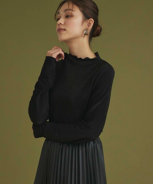 Edit Sheen(エディットシーン)の「プチハイネックラメカットソー(Tシャツ/カットソー・レディース・ライトグレー/ブラック・M)」の17枚目の写真