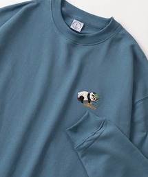 【0】「GO FOR IT/APRICITY/GOAT」ユニークアニマルイラスト ワンポイント刺繍デザイン ビッグシルエット クルーネックスウェット/裏毛トレーナー