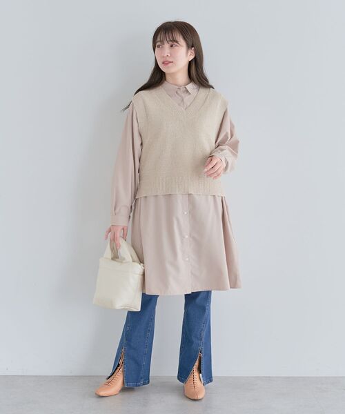 Green Parks(グリーンパークス)の「ショートラメニットベスト(ベスト・レディース・杢グレー/ブラック/ベージュ・FREE)」の12枚目の写真