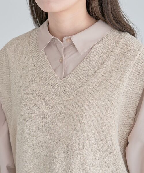 Green Parks(グリーンパークス)の「ショートラメニットベスト(ベスト・レディース・杢グレー/ブラック/ベージュ・FREE)」の17枚目の写真