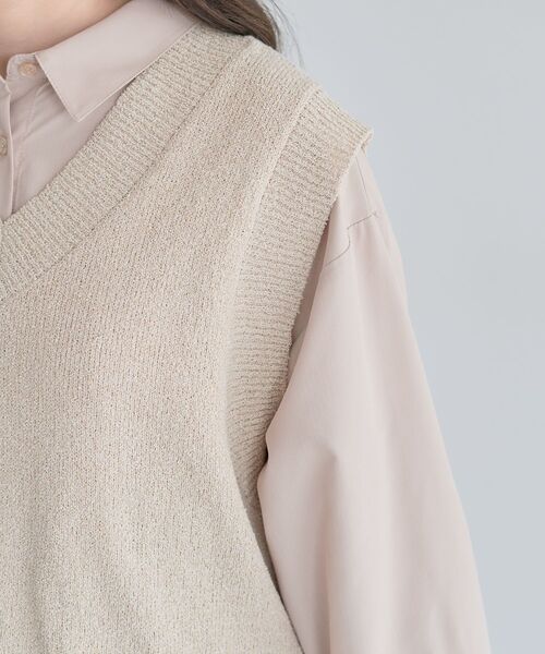 Green Parks(グリーンパークス)の「ショートラメニットベスト(ベスト・レディース・杢グレー/ブラック/ベージュ・FREE)」の18枚目の写真