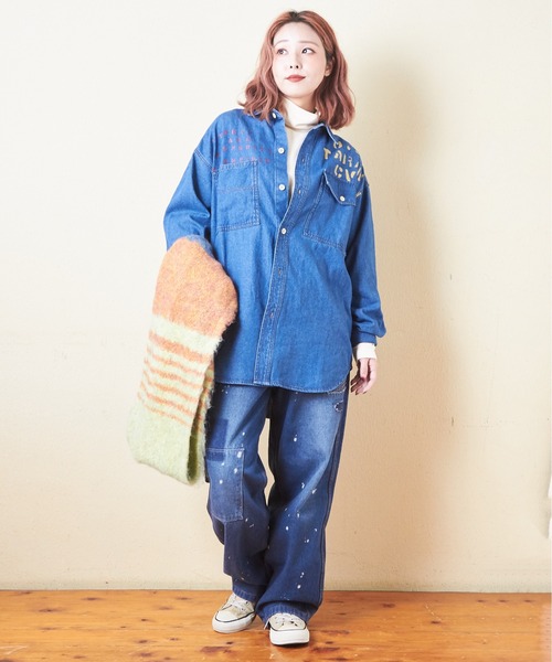 CUBE SUGAR（キューブシュガー）の「ブラッシングニットマフラー（マフラー・レディース・パープル/レッド/チャコールグレー/ブルー・M）」の11枚目の写真