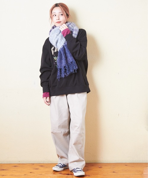 CUBE SUGAR（キューブシュガー）の「ブラッシングニットマフラー（マフラー・レディース・パープル/レッド/チャコールグレー/ブルー・M）」の14枚目の写真