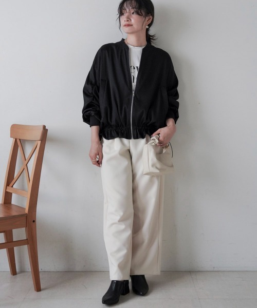 Bou Jeloud（ブージュルード）の「ボリュームギャザーブルゾン（ブルゾン・レディース・ブラック/カーキ・38）」の4枚目の写真