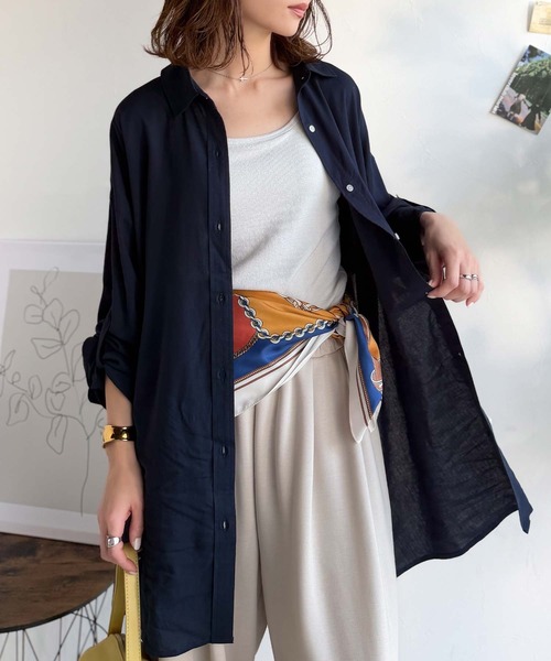 classicalelf（クラシカルエルフ）の「上品カワイイ♪90cm×90cmパネル柄シルクライク大判スカーフ（バンダナ/スカーフ・レディース・ブラウン/グリーン/アイボリー/ベージュ/オレンジ/ブルー・ONE SIZE）」の18枚目の写真