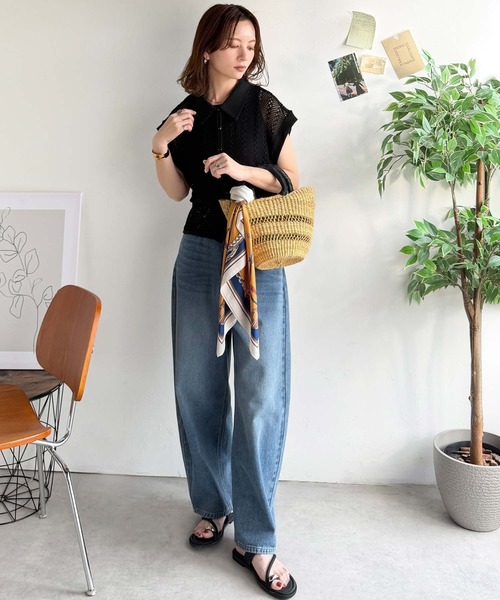 classicalelf（クラシカルエルフ）の「上品カワイイ♪90cm×90cmパネル柄シルクライク大判スカーフ（バンダナ/スカーフ・レディース・ブラウン/グリーン/アイボリー/ベージュ/オレンジ/ブルー・ONE SIZE）」の19枚目の写真