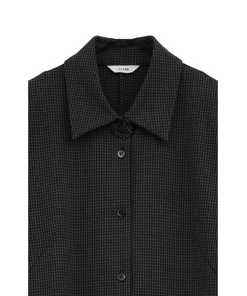CLANE(クラネ)の「CLANE/クラネ/POWER SHOULDER CHECK SHIRT ONEPIECE/17112-5352(ワンピース・レディース・ベージュ/グレー・1)」の4枚目の写真