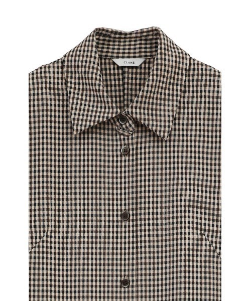 CLANE(クラネ)の「CLANE/クラネ/POWER SHOULDER CHECK SHIRT ONEPIECE/17112-5352(ワンピース・レディース・ベージュ/グレー・1)」の12枚目の写真