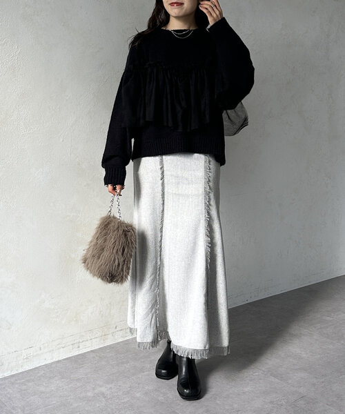 Thevon(ゼボン)の「ファー2WAYチェーンバッグ(ショルダーバッグ・レディース・モカ/ライトベージュ/グレイッシュベージュ・FREE)」の6枚目の写真