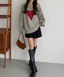 callautia | メッセージ刺繍ハートニット(ニット/セーター)