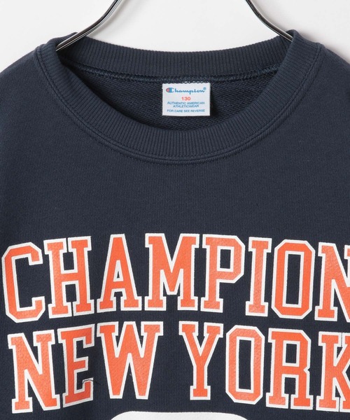 Champion(チャンピオン)の「【Champion(チャンピオン)】ロゴプリントスウェット(KIDS)(スウェット・キッズ・グレー/ネイビー/アイボリー・120cm/140cm/130cm/110cm/150cm)」の8枚目の写真