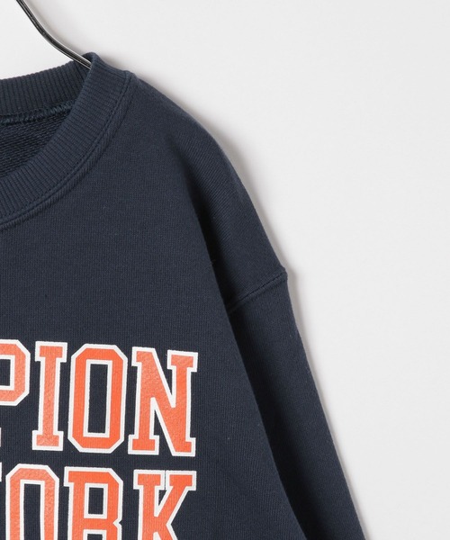 Champion(チャンピオン)の「【Champion(チャンピオン)】ロゴプリントスウェット(KIDS)(スウェット・キッズ・グレー/ネイビー/アイボリー・120cm/140cm/130cm/110cm/150cm)」の9枚目の写真