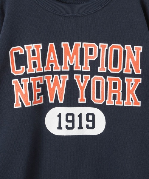 Champion(チャンピオン)の「【Champion(チャンピオン)】ロゴプリントスウェット(KIDS)(スウェット・キッズ・グレー/ネイビー/アイボリー・120cm/140cm/130cm/110cm/150cm)」の4枚目の写真