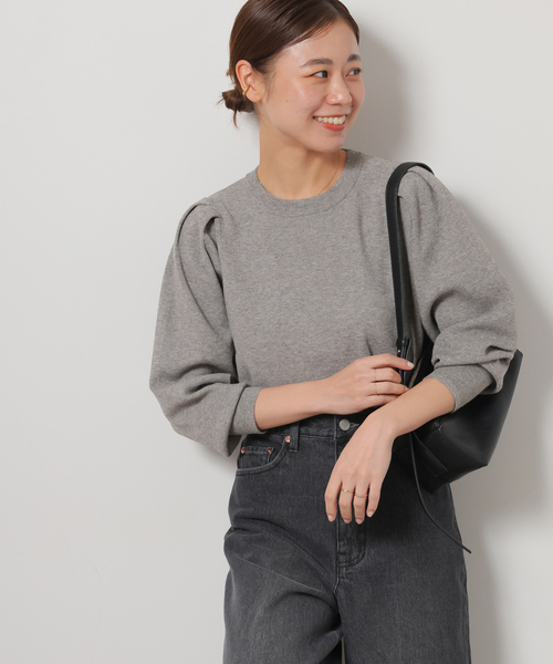 WEB限定追加》ウォッシャブルパフスリーブプルオーバー（ニット