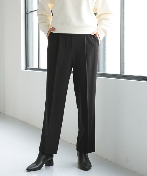 GLOBAL WORK（グローバルワーク）の「WEB限定/あったかウツクシルエットテーパードパンツTall/145517（その他パンツ・レディース・ネイビー/杢グレー/モカ/アイボリー/ピンク/ブルー/グレー系その他5/ブラック/ブラック系その他・SMALL/X-LARGE/MEDIUM/LARGE）」の3枚目の写真
