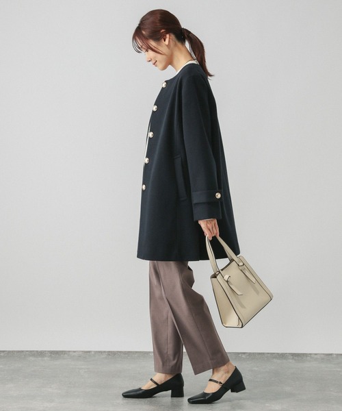 GLOBAL WORK（グローバルワーク）の「WEB限定/あったかウツクシルエットテーパードパンツTall/145517（その他パンツ・レディース・ネイビー/杢グレー/モカ/アイボリー/ピンク/ブルー/グレー系その他5/ブラック/ブラック系その他・SMALL/X-LARGE/MEDIUM/LARGE）」の22枚目の写真