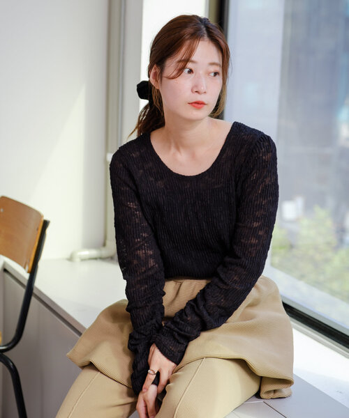 Kastane（カスタネ）の「ワッシャーレースプルオーバー（Tシャツ/カットソー・レディース・ブラック/オフホワイト/ブルー・FREE）」の14枚目の写真