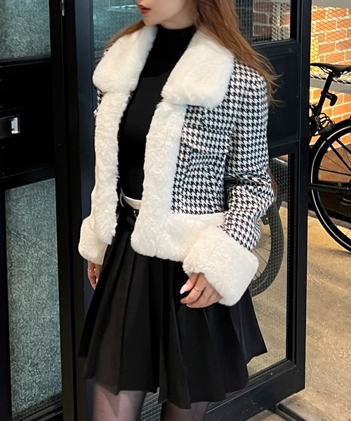 ROYAL PARTY（ロイヤルパーティー）の「ファー付ツイードジャケット