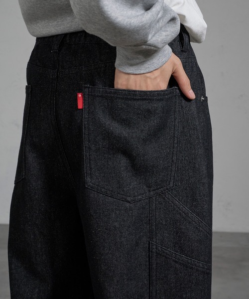 kutir（クティール）の「CURVED PAINTER WIDE DENIM PANTS／カーブペインターワイドデニムパンツ（デニムパンツ・メンズ・グレー/ブラック/カーキ/インディゴブルー・SMALL/MEDIUM/LARGE）」の16枚目の写真