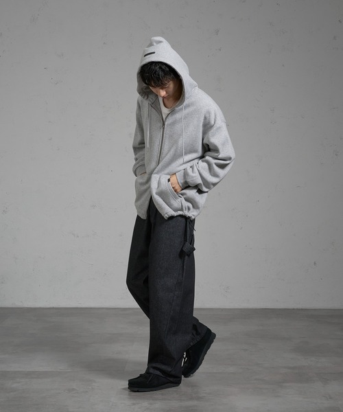 kutir（クティール）の「CURVED PAINTER WIDE DENIM PANTS／カーブペインターワイドデニムパンツ（デニムパンツ・メンズ・グレー/ブラック/カーキ/インディゴブルー・SMALL/MEDIUM/LARGE）」の10枚目の写真