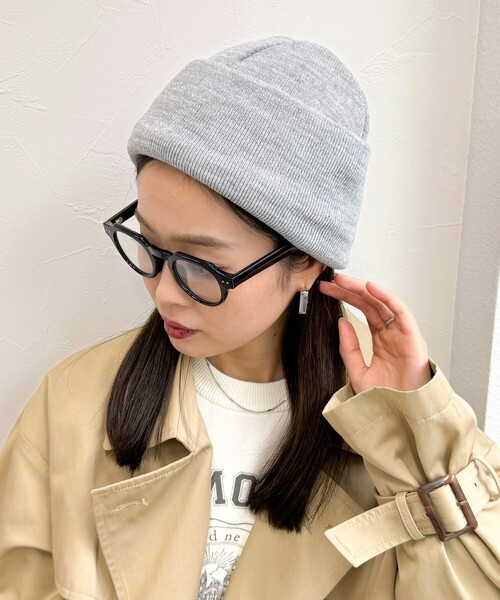 fredy emue（フレディエミュ）の「【OLDDERBY KNITWEAR 】ターンアップビーニーキャップ（ニットキャップ/ビーニー・レディース・チャコールグレー/ロイヤルブルー/ダークネイビー/レッド/ライトグレー・FREE）」の3枚目の写真