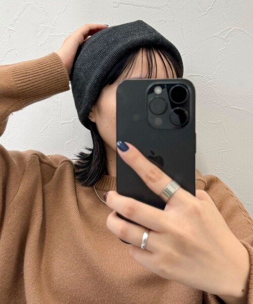 fredy emue（フレディエミュ）の「【OLDDERBY KNITWEAR 】ターンアップビーニーキャップ（ニットキャップ/ビーニー・レディース・チャコールグレー/ロイヤルブルー/ダークネイビー/レッド/ライトグレー・FREE）」の16枚目の写真