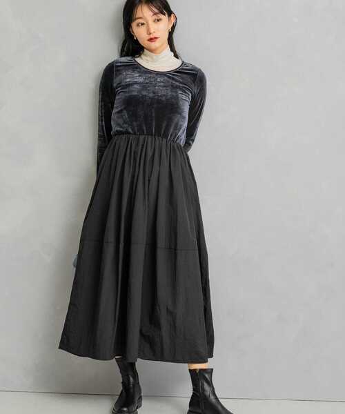 セール】『WEB限定』ベロアドッキングワンピース（ワンピース）｜URBAN